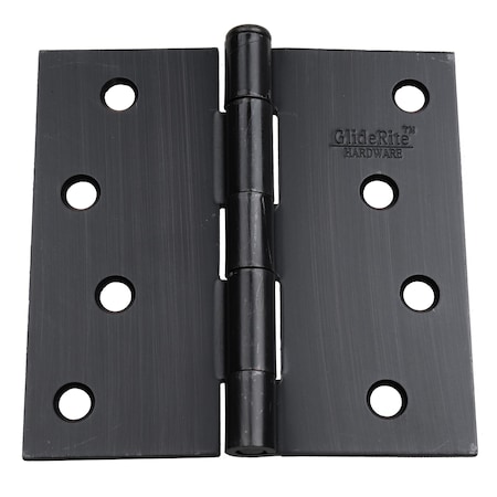 Gliderite Hardware 4 in. Oil Rubbed Bronze Square Door Hinge - 4000-ORB, 12PK 4000-ORB-12